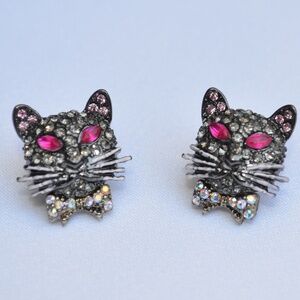 SOLD Betsey Johnson Dark Shadows Cat Stud Earrings